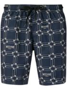 Moschino Safety Pin Print Swim Shorts - Blue