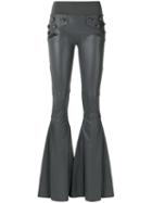 Andrea Bogosian - Wide Leg Trousers - Women - Leather - P, Grey, Leather