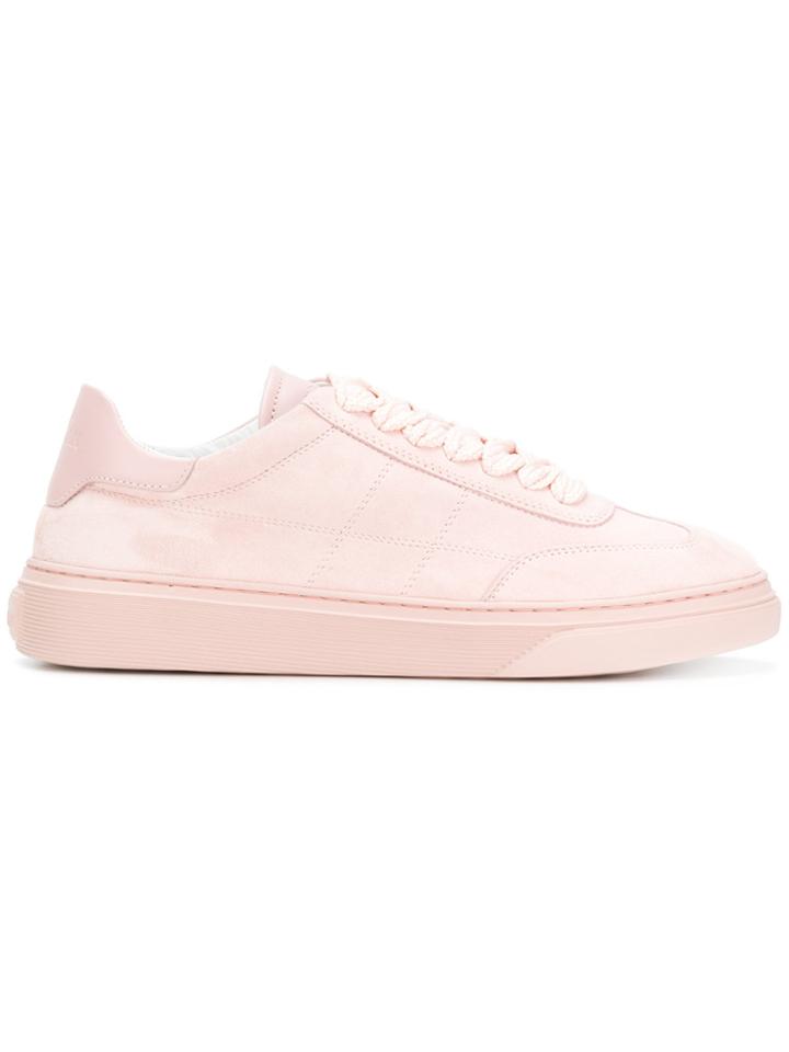 Hogan Stitched Detailing Lace-up Sneakers - Pink & Purple