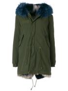 Mr & Mrs Italy Fur Trimmed Midi Parka - Green