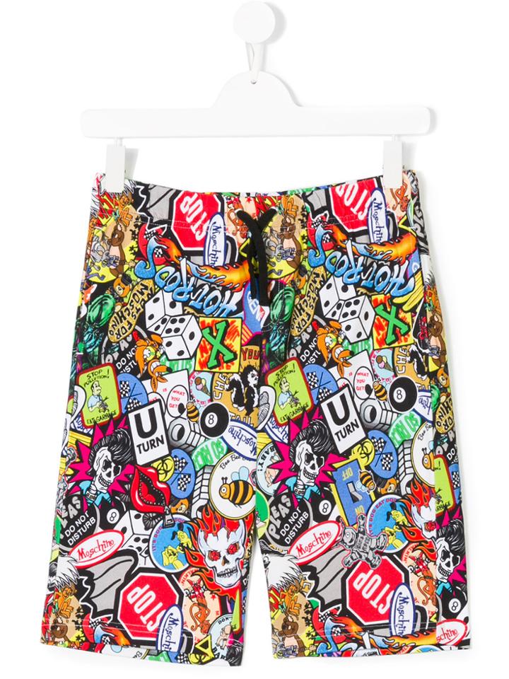 Moschino Kids Graffiti Print Shorts - Multicolour