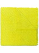 Aessai Yellow Oversized Frayed Wool Blanket Scarf - Yellow & Orange
