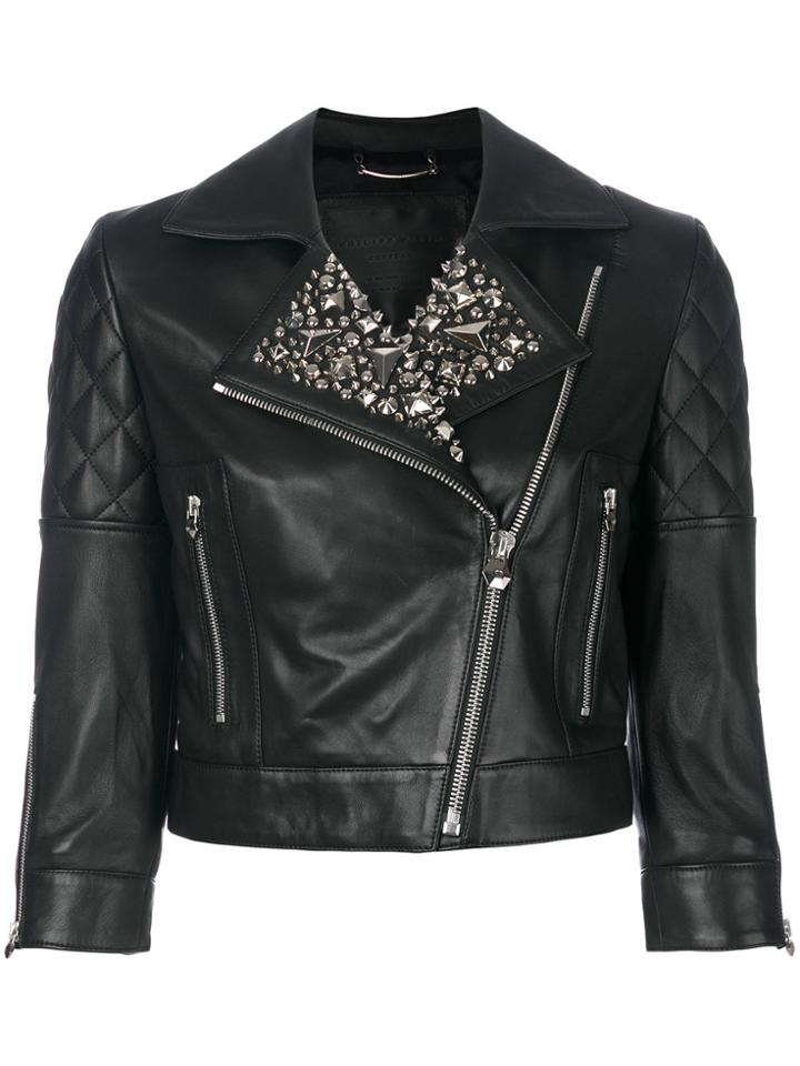 Philipp Plein Studded Biker Jacket - Black