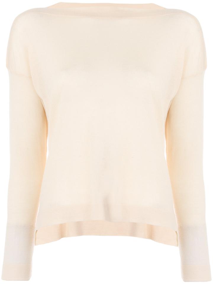 Zanone Boat Neck Jumper - Nude & Neutrals