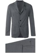 Lardini Formal Suit, Men's, Size: 52, Grey, Wool/spandex/elastane
