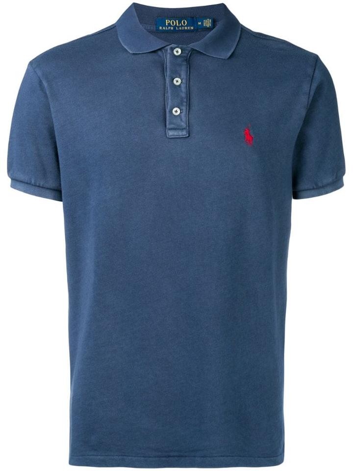 Polo Ralph Lauren Washed Effect Polo Shirt - Blue