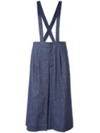 Erika Cavallini Tailored Cropped Jumpsuit, Women's, Size: 42, Blue, Linen/flax/cotton/polyester/spandex/elastane
