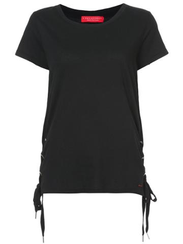 Philanthropy Lace-tied Fitted T-shirt - Black