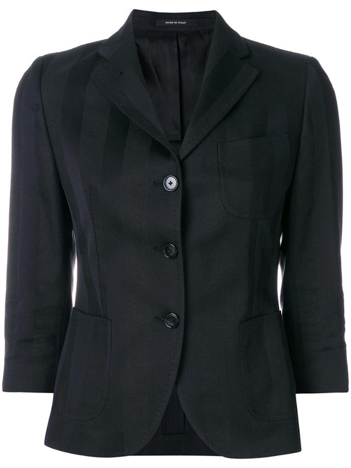 Tagliatore Cropped Sleeve Blazer - Black