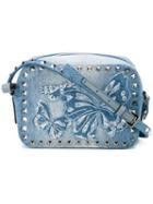 Valentino Valentino Garavani Rockstud Crossbody Bag, Women's, Blue, Cotton/leather/metal