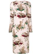 Dolce & Gabbana Cat Print Dress - Nude & Neutrals