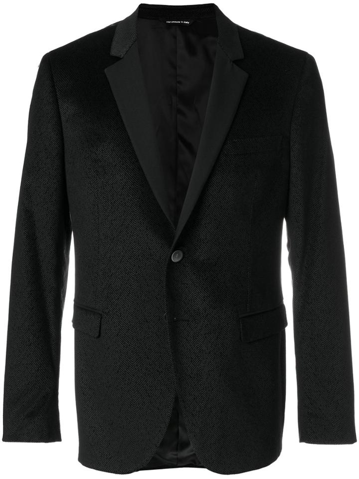 Tonello Chevron Detailed Blazer - Black