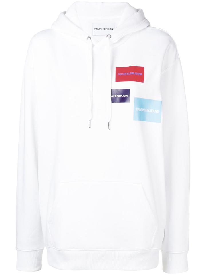 Calvin Klein Jeans Branded Hoodie - White
