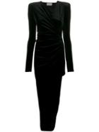 Alexandre Vauthier Textured Front Slit Evening Dress - Black