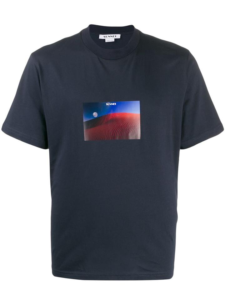Sunnei Desert Print T-shirt - Blue