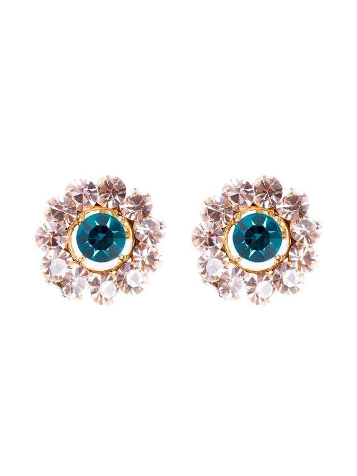 Serpui Crystal Earrings - Green