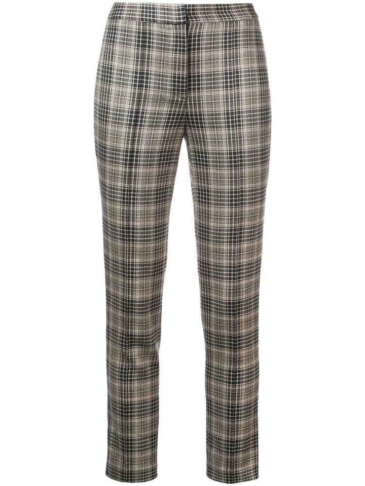 Adam Lippes Plaid Fitted Trousers - Brown