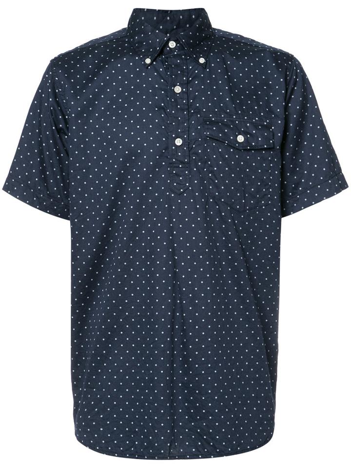 Engineered Garments Polka Dot Short Sleeve Shirt, Men's, Size: Medium, Blue, Cotton