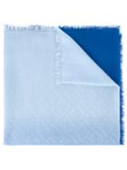 Fendi - Tonal Scarf - Women - Silk/cotton - One Size, Blue, Silk/cotton