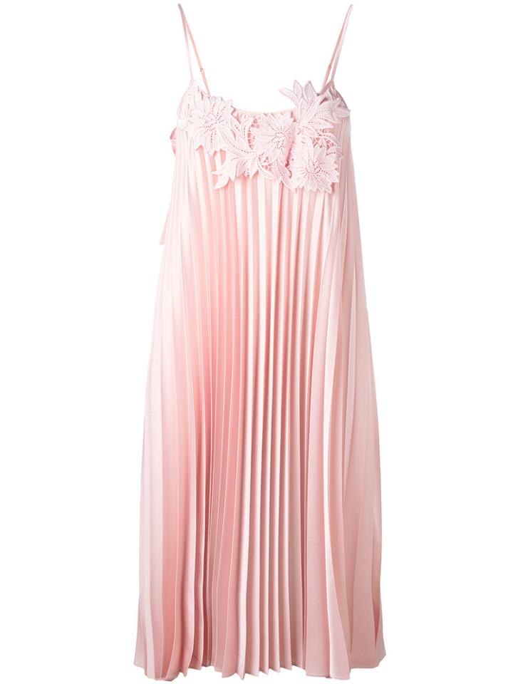 P.a.r.o.s.h. - Pleated Dress - Women - Cotton/polyester - M, Women's, Pink/purple, Cotton/polyester