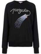 Olympia Le-tan Psycho Embroidered Sweatshirt - Black