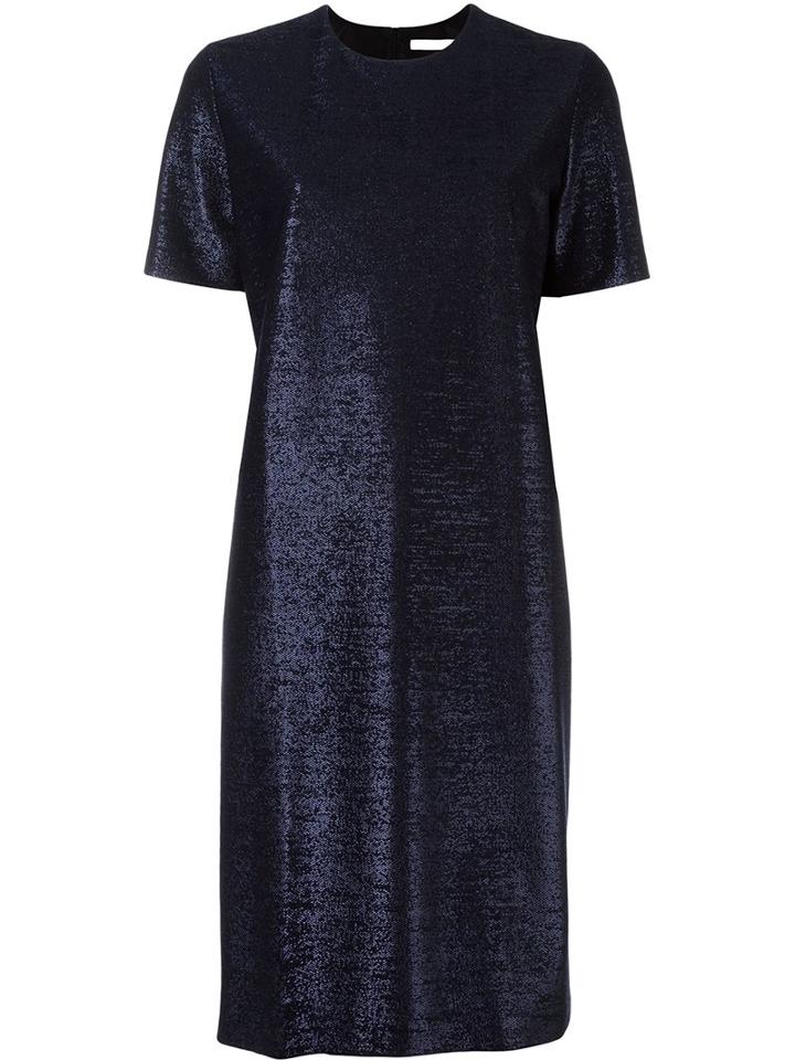 Jil Sander Lurex Shift Dress, Women's, Size: 36, Blue, Viscose/cupro/silk/spandex/elastane