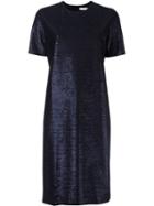 Jil Sander Lurex Shift Dress, Women's, Size: 36, Blue, Viscose/cupro/silk/spandex/elastane
