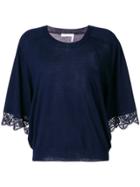 Chloé Crochet Detail T-shirt - Blue