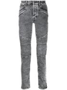 Marcelo Burlon County Of Milan Stonewashed Biker Jeans - Grey