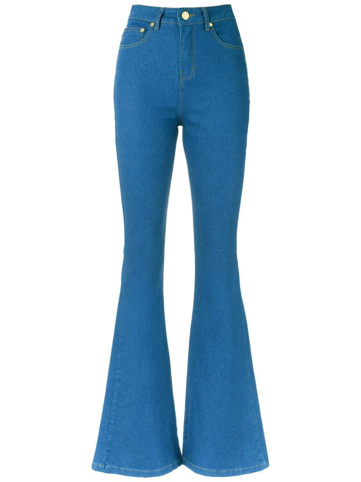 Flared Denim Trousers - Women - Cotton/spandex/elastane - 36, Blue, Cotton/spandex/elastane, Lilly Sarti