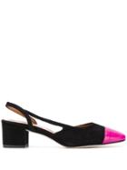 Paris Texas Low Heel Slingback Pumps - Black