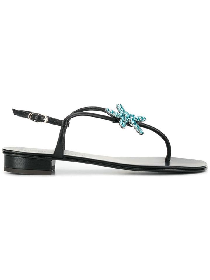Giuseppe Zanotti Design Star Crystal-embellished Sandals - Black
