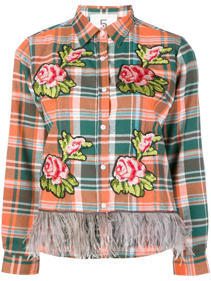 5 Progress Embellished Plaid Shirt - Yellow & Orange