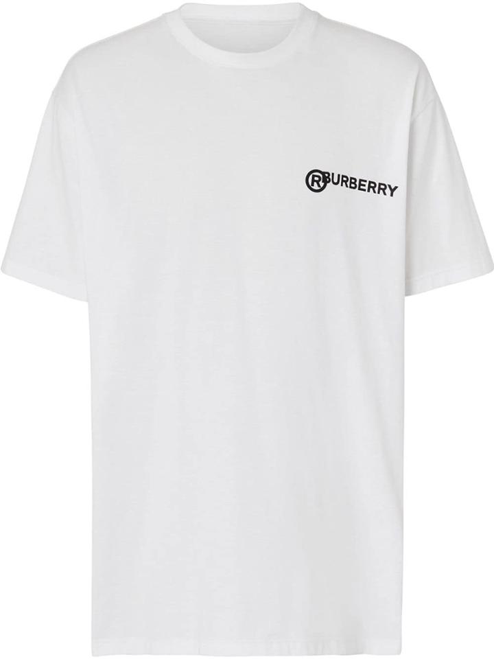Burberry Logo Print Cotton Oversized T-shirt - White
