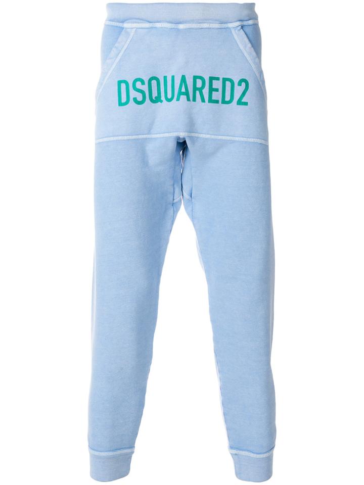 Dsquared2 Printed Logo Track Leggings - Blue
