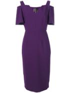Roland Mouret Fitted Midi Dress - Pink & Purple
