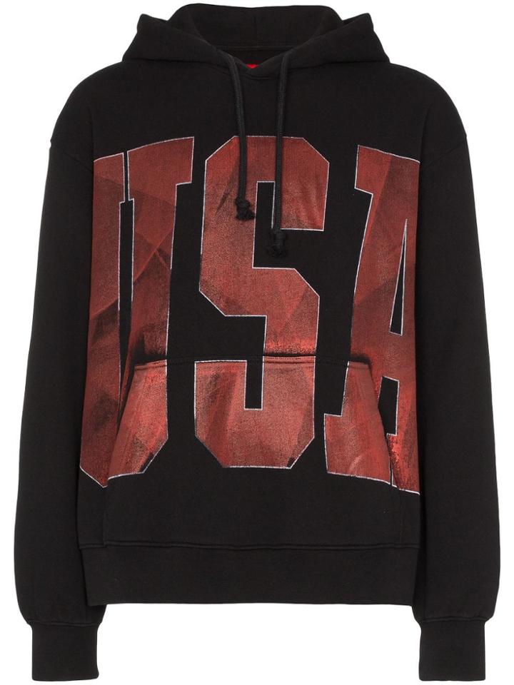 424 Printed Usa Hooded Sweatshirt - Black