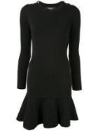 Paule Ka Knit Detail Shift Dress - Black