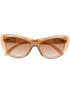 Versace Eyewear Cat-eye Logo Sunglasses - Brown