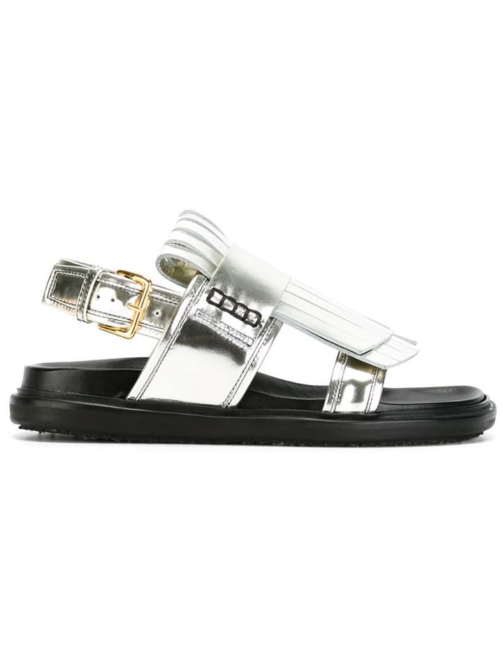 Marni Metallic Fringed Sandals