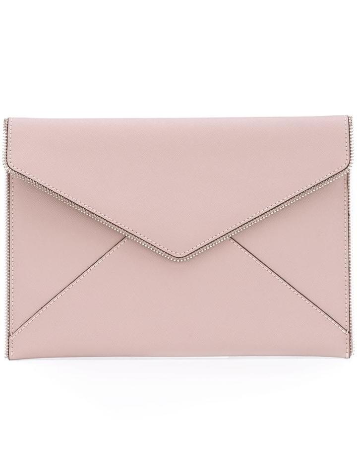 Rebecca Minkoff Zipper Envelope Clutch Bag, Women's, Pink/purple