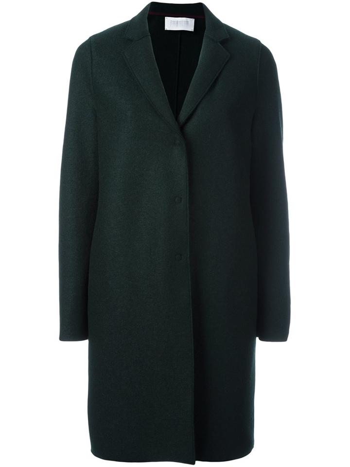 Harris Wharf London Concealed Fastening Coat, Women's, Size: 44, Green, Virgin Wool