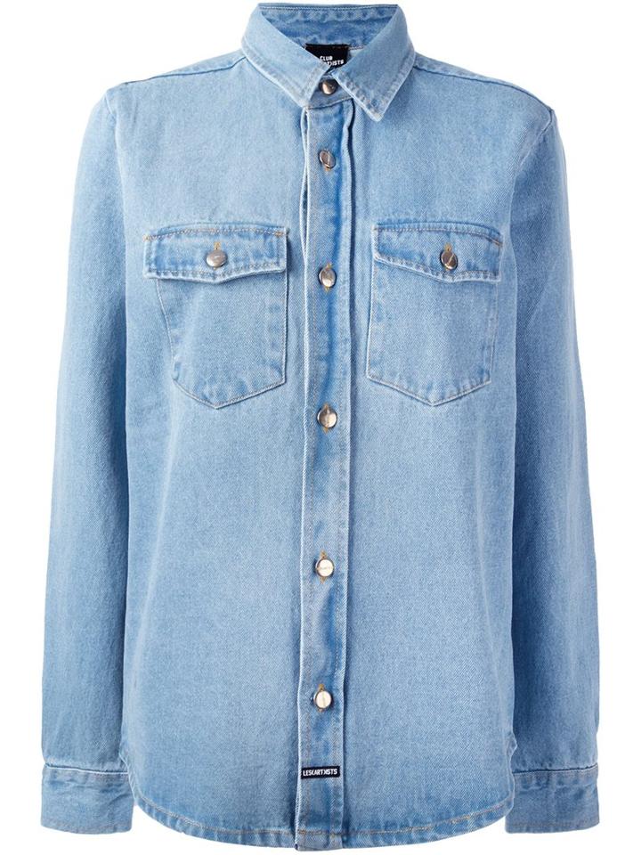 Les (art)ists Back Print Denim Shirt, Women's, Size: Medium, Blue, Cotton