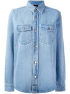 Les (art)ists Back Print Denim Shirt, Women's, Size: Medium, Blue, Cotton