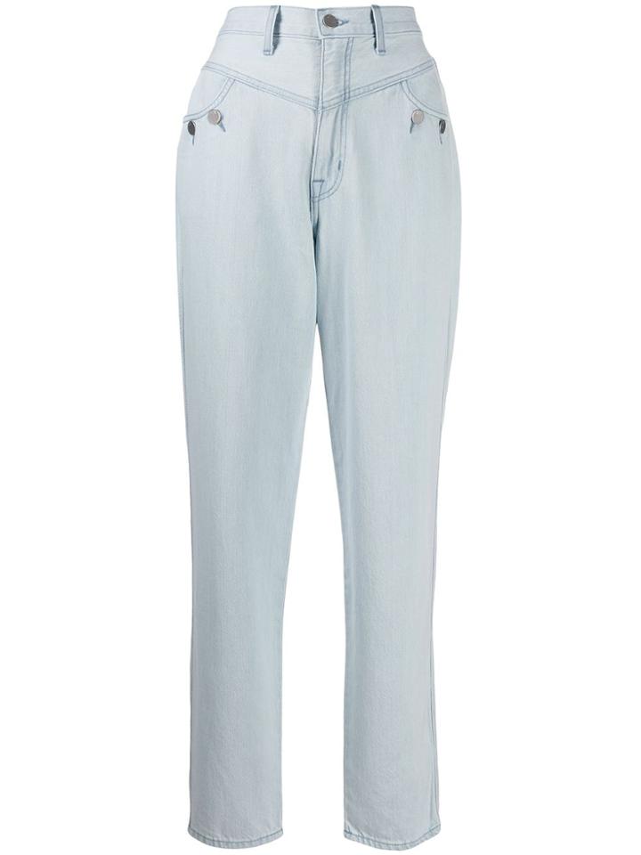 J Brand High-waist Tapered Jeans - Blue
