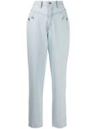 J Brand High-waist Tapered Jeans - Blue