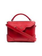 Manu Atelier Red Bold Micro Leather Cross Body Bag