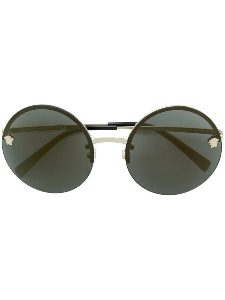 Versace Eyewear Round Shaped Sunglasses - Black