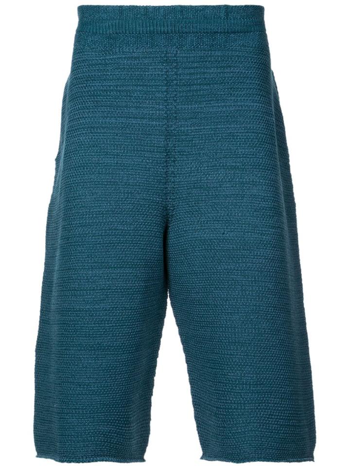 Homme Plissé Issey Miyake Knitted Knee-length Shorts - Blue