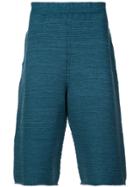 Homme Plissé Issey Miyake Knitted Knee-length Shorts - Blue